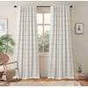 image:imageDriftAway 100 Blackout Plaid Linen Curtains 84 Inches Long 2 Panels BlackGrey
