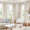 image:imageDriftAway 100 Blackout Plaid Linen Curtains 84 Inches Long 2 Panels BlackGrey