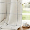 image:imageDriftAway 100 Blackout Plaid Linen Curtains 84 Inches Long 2 Panels BlackGrey