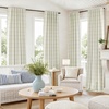 image:imageDriftAway 100 Blackout Plaid Linen Curtains 84 Inches Long 2 Panels BlackLoden Green