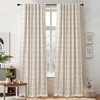 image:imageDriftAway 100 Blackout Plaid Linen Curtains 84 Inches Long 2 Panels BlackLoden Green