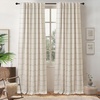 image:imageDriftAway 100 Blackout Plaid Linen Curtains 84 Inches Long 2 Panels BlackLoden Green