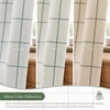 image:imageDriftAway 100 Blackout Plaid Linen Curtains 84 Inches Long 2 Panels BlackLoden Green
