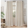 image:imageDriftAway 100 Blackout Plaid Linen Curtains 84 Inches Long 2 Panels BlackNavy Blue