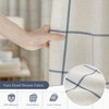 image:imageDriftAway 100 Blackout Plaid Linen Curtains 84 Inches Long 2 Panels BlackNavy Blue