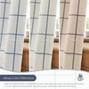 image:imageDriftAway 100 Blackout Plaid Linen Curtains 84 Inches Long 2 Panels BlackNavy Blue