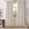 image:imageDriftAway 100 Blackout Plaid Linen Curtains 84 Inches Long 2 Panels BlackNavy Blue