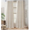 image:imageDriftAway 100 Blackout Plaid Linen Curtains 84 Inches Long 2 Panels BlackNavy Blue