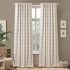 image:imageDriftAway 100 Blackout Plaid Linen Curtains 84 Inches Long 2 Panels BlackRed