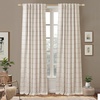 image:imageDriftAway 100 Blackout Plaid Linen Curtains 84 Inches Long 2 Panels BlackRed