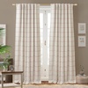 image:imageDriftAway 100 Blackout Plaid Linen Curtains 84 Inches Long 2 Panels BlackRed