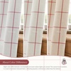 image:imageDriftAway 100 Blackout Plaid Linen Curtains 84 Inches Long 2 Panels BlackRed