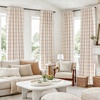 image:imageDriftAway 100 Blackout Plaid Linen Curtains 84 Inches Long 2 Panels BlackRed