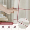 image:imageDriftAway 100 Blackout Plaid Linen Curtains 84 Inches Long 2 Panels BlackRed