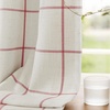 image:imageDriftAway 100 Blackout Plaid Linen Curtains 84 Inches Long 2 Panels BlackRed