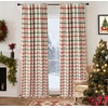 image:imageDriftAway 100 Blackout Plaid Linen Curtains 84 Inches Long 2 Panels BlackRed Green