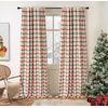 image:imageDriftAway 100 Blackout Plaid Linen Curtains 84 Inches Long 2 Panels BlackRed Green
