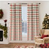 image:imageDriftAway 100 Blackout Plaid Linen Curtains 84 Inches Long 2 Panels BlackRed Green