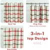 image:imageDriftAway 100 Blackout Plaid Linen Curtains 84 Inches Long 2 Panels BlackRed Green