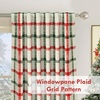 image:imageDriftAway 100 Blackout Plaid Linen Curtains 84 Inches Long 2 Panels BlackRed Green