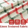 image:imageDriftAway 100 Blackout Plaid Linen Curtains 84 Inches Long 2 Panels BlackRed Green