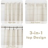 image:imageDriftAway 100 Blackout Plaid Linen Curtains 84 Inches Long 2 Panels BlackTaupe