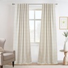 image:imageDriftAway 100 Blackout Plaid Linen Curtains 84 Inches Long 2 Panels BlackTaupe