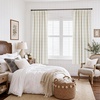 image:imageDriftAway 100 Blackout Plaid Linen Curtains 84 Inches Long 2 Panels BlackTaupe