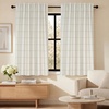 image:imageDriftAway 100 Blackout Plaid Linen Curtains 84 Inches Long 2 Panels BlackTaupe