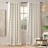 image:imageDriftAway 100 Blackout Plaid Linen Curtains 84 Inches Long 2 Panels BlackTaupe