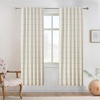 image:imageDriftAway 100 Blackout Plaid Linen Curtains 84 Inches Long 2 Panels BlackTaupe