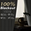 image:imageDriftAway 100 Blackout Plaid Linen Curtains 84 Inches Long 2 Panels BlackTaupe