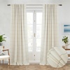 image:imageDriftAway 100 Blackout Plaid Linen Curtains 84 Inches Long 2 Panels BlackTaupe