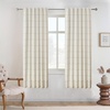 image:imageDriftAway 100 Blackout Plaid Linen Curtains 84 Inches Long 2 Panels BlackTaupe