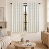 image:imageDriftAway 100 Blackout Plaid Linen Curtains 84 Inches Long 2 Panels BlackTaupe