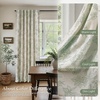 image:imageDriftAway 100 Blackout Vintage Floral Linen Curtains Double Layer French Country Peony Flower Printed Pattern Thermal Insulated Drapes for Bedroom Living Room Back Tab 2 Panels W52 x L84 TaupeCreamCecilialoden Green