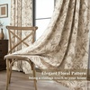 image:imageDriftAway 100 Blackout Vintage Floral Linen Curtains Double Layer French Country Peony Flower Printed Pattern Thermal Insulated Drapes for Bedroom Living Room Back Tab 2 Panels W52 x L84 TaupeCreamCandicetaupe