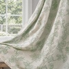 image:imageDriftAway 100 Blackout Vintage Floral Linen Curtains Double Layer French Country Peony Flower Printed Pattern Thermal Insulated Drapes for Bedroom Living Room Back Tab 2 Panels W52 x L84 TaupeCreamCecilialoden Green