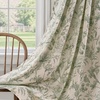 image:imageDriftAway 100 Blackout Vintage Floral Linen Curtains Double Layer French Country Peony Flower Printed Pattern Thermal Insulated Drapes for Bedroom Living Room Back Tab 2 Panels W52 x L84 TaupeCreamCandiceloden Green