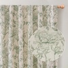 image:imageDriftAway 100 Blackout Vintage Floral Linen Curtains Double Layer French Country Peony Flower Printed Pattern Thermal Insulated Drapes for Bedroom Living Room Back Tab 2 Panels W52 x L84 TaupeCreamCandiceloden Green