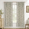 image:imageDriftAway 100 Blackout Vintage Floral Linen Curtains Double Layer French Country Peony Flower Printed Pattern Thermal Insulated Drapes for Bedroom Living Room Back Tab 2 Panels W52 x L84 TaupeCreamCandiceloden Green