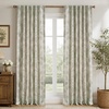 image:imageDriftAway 100 Blackout Vintage Floral Linen Curtains Double Layer French Country Peony Flower Printed Pattern Thermal Insulated Drapes for Bedroom Living Room Back Tab 2 Panels W52 x L84 TaupeCreamCecilialoden Green