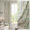 image:imageDriftAway 100 Blackout Vintage Floral Linen Curtains Double Layer French Country Peony Flower Printed Pattern Thermal Insulated Drapes for Bedroom Living Room Back Tab 2 Panels W52 x L84 TaupeCreamCandiceloden Green