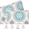 image:imageDriftAway 3 Piece Bella Reversible Quilt Set Bedspreads Coverlets Medallion Floral Pattern Cover Prewashed Aqua Gray Queen