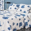 image:imageDriftAway 3 Piece Harbor Quilt Set Bedspreads Coverlets Sailboat Ocean Printed Pattern Cover Prewashed Navy King