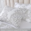 image:imageDriftAway 3 Piece Samantha Reversible Quilt Set Bedspreads Coverlets Floral Medallion Pattern Cover Prewashed Light Greige and White Queen