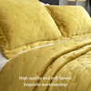 image:imageDriftAway 3 Piece Velvet Quilt Set Bedspreads Coverlets Cover Prewashed Full Queen Size Gold Yellow