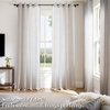 image:imageDriftAway 3D Chenille Striped Curtains 84 Inches Long Tweed Linen Textured Light Filtering Woven Embroidered Luxury Soft Drapes for Living Room Bedroom Grommet Privacy 2 Panels W52 x L84 TaupeCoffee