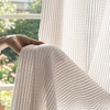 image:imageDriftAway 3D Chenille Striped Curtains 84 Inches Long Tweed Linen Textured Light Filtering Woven Embroidered Luxury Soft Drapes for Living Room Bedroom Grommet Privacy 2 Panels W52 x L84 TaupeTaupe