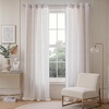 image:imageDriftAway 3D Chenille Striped Curtains 84 Inches Long Tweed Linen Textured Light Filtering Woven Embroidered Luxury Soft Drapes for Living Room Bedroom Grommet Privacy 2 Panels W52 x L84 TaupeTaupe